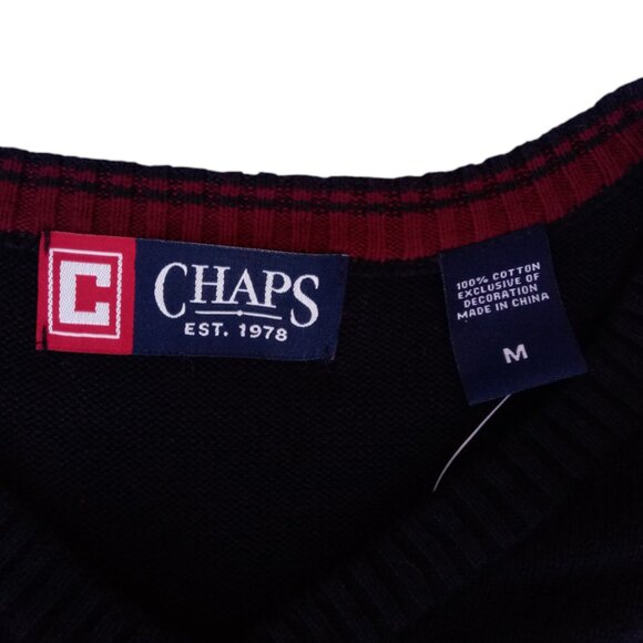 Chaps blue V-neck sweater vest sz M NEW - Picture 3 of 10